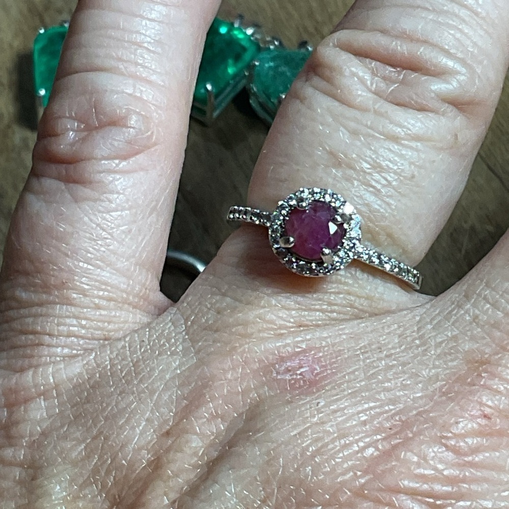Earth Mined Ruby .925 Silver Ring 6 - Picture 5 of 6